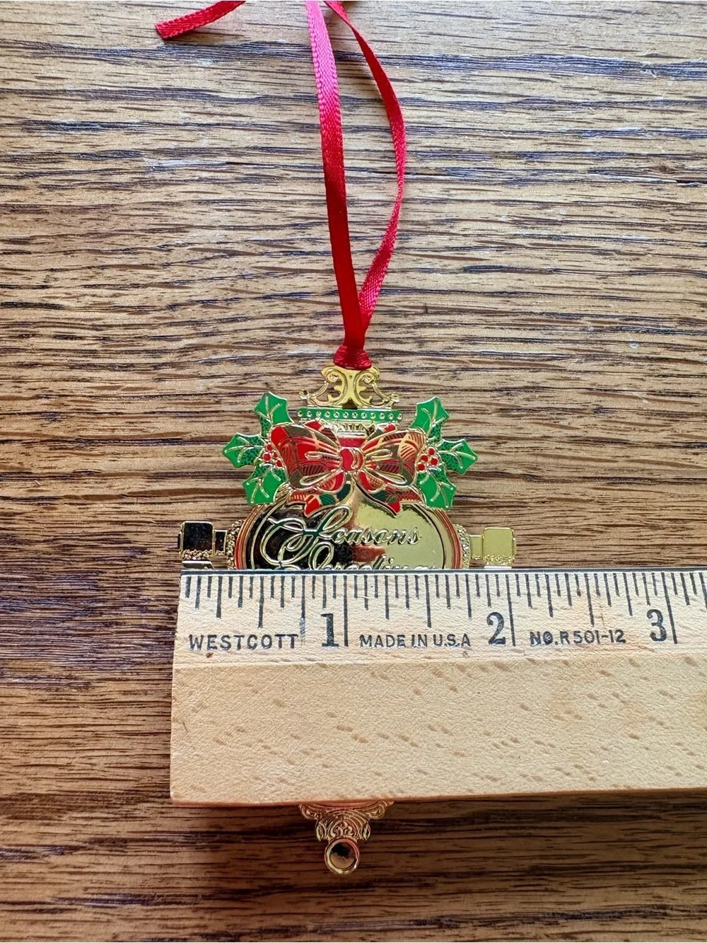 1997 Brass Door Knocker Seasons Greetings Baldwin Christmas ornament